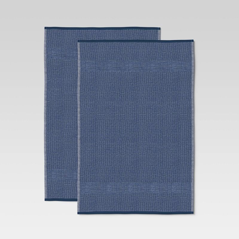 2pk Cotton Waffle Terry Kitchen Towels Dark Blue - Threshold™