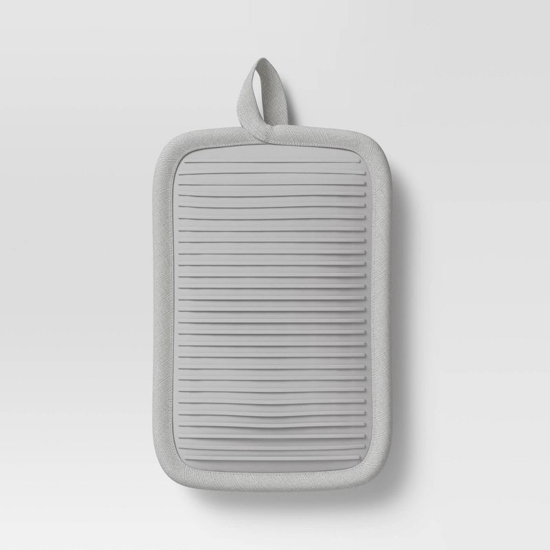 slide 3 of 4, Cotton Pot Holder Light Gray - Threshold™, 1 ct