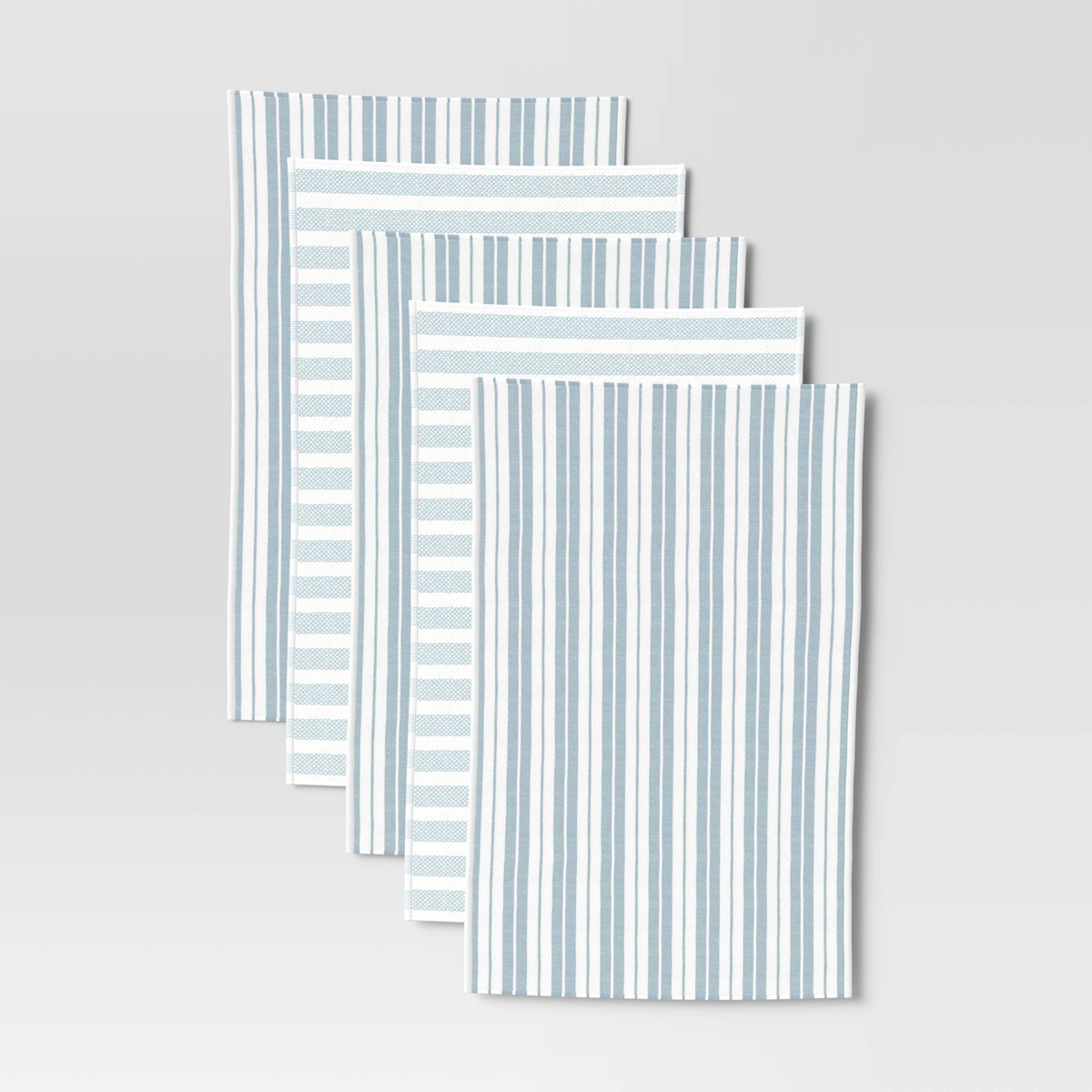 Threshold 5pk Cotton Assorted Kitchen Towels Blue - Threshold