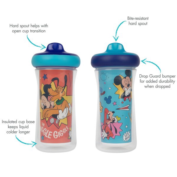 slide 14 of 21, First Years Disney Mickey Mouse Insulated Hard Spout Sippy Cups, 2 ct; 9 oz