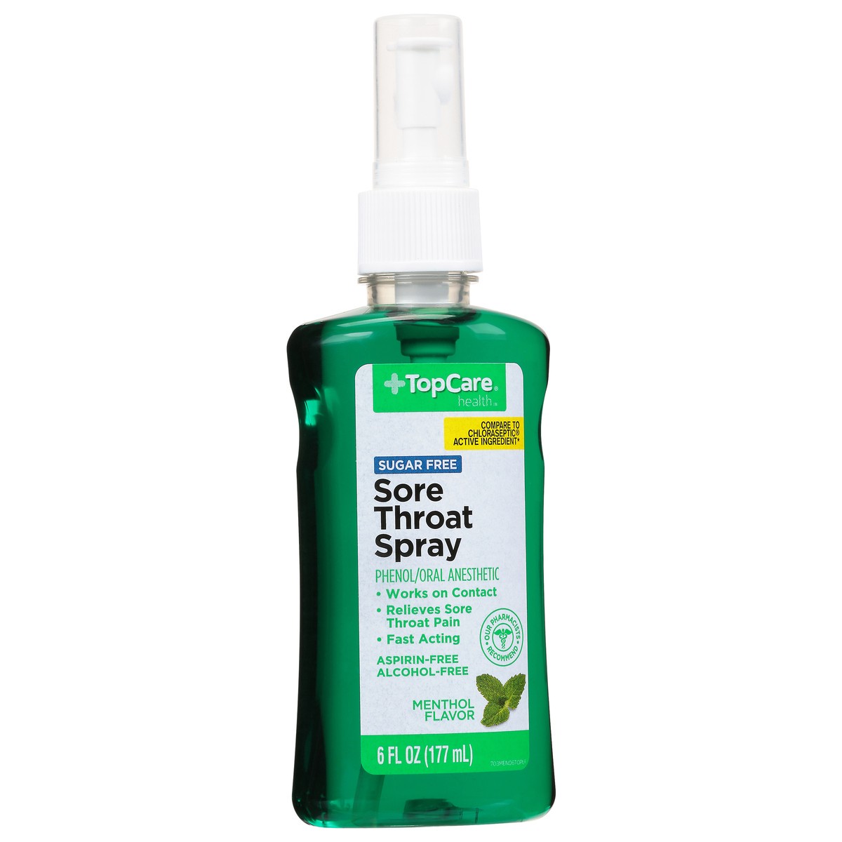 slide 3 of 9, TopCare Health Sugar Free Menthol Flavor Sore Throat Spray 6 fl oz, 6 fl oz