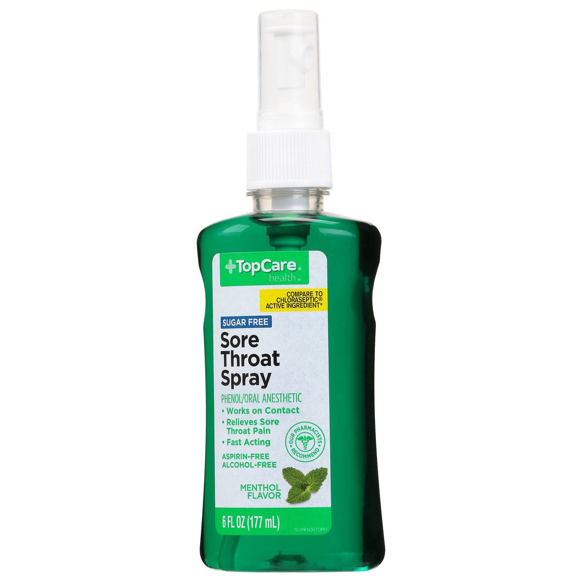 slide 4 of 9, TopCare Health Sugar Free Menthol Flavor Sore Throat Spray 6 fl oz, 6 fl oz