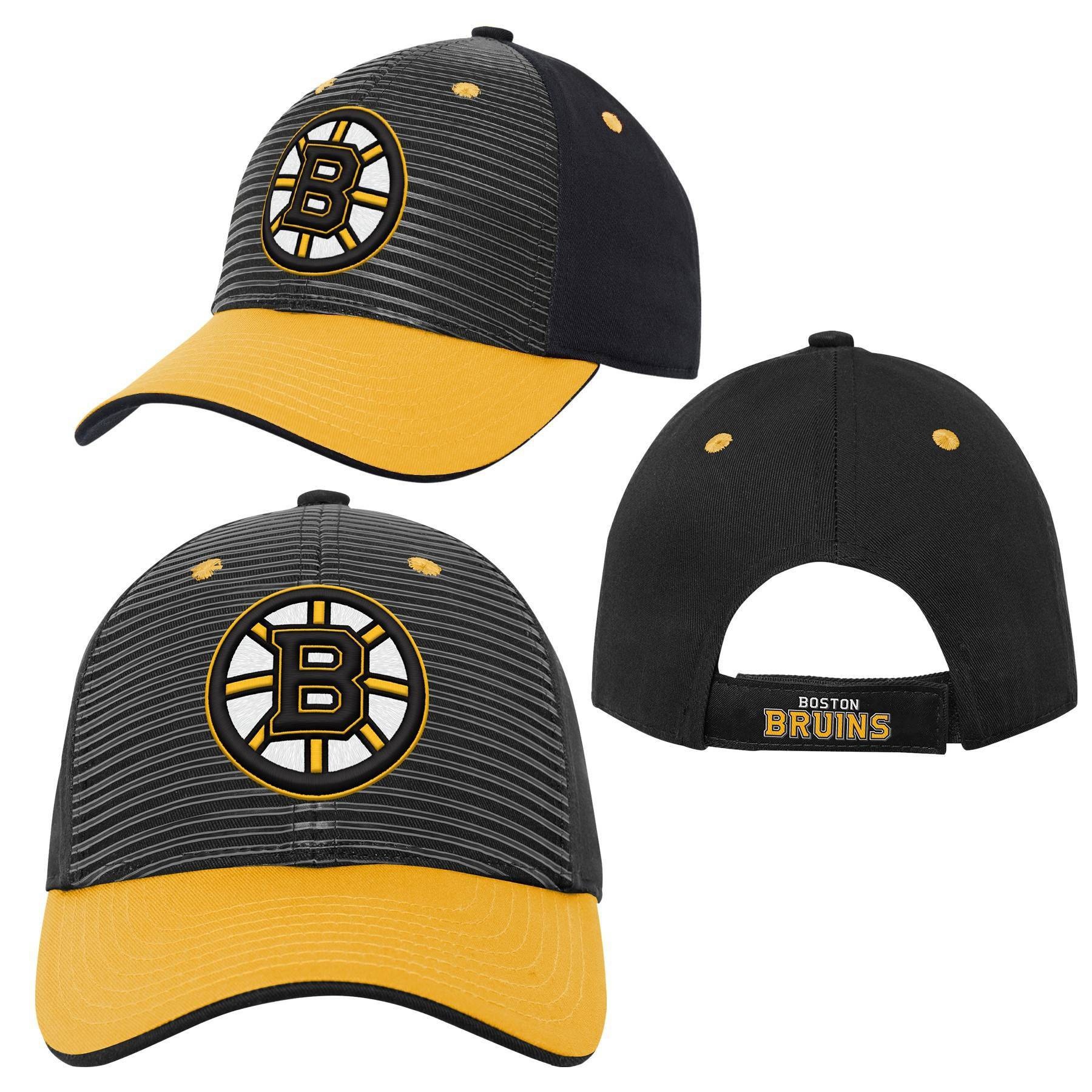 slide 1 of 4, NHL Boston Bruins Boys' Structured Adjustable Hat, 1 ct