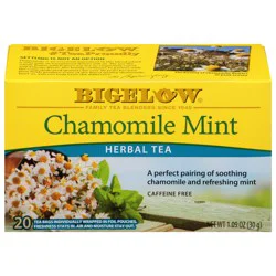 Bigelow Herbal Tea, Caffeine Free, Chamomile Mint, Tea Bags