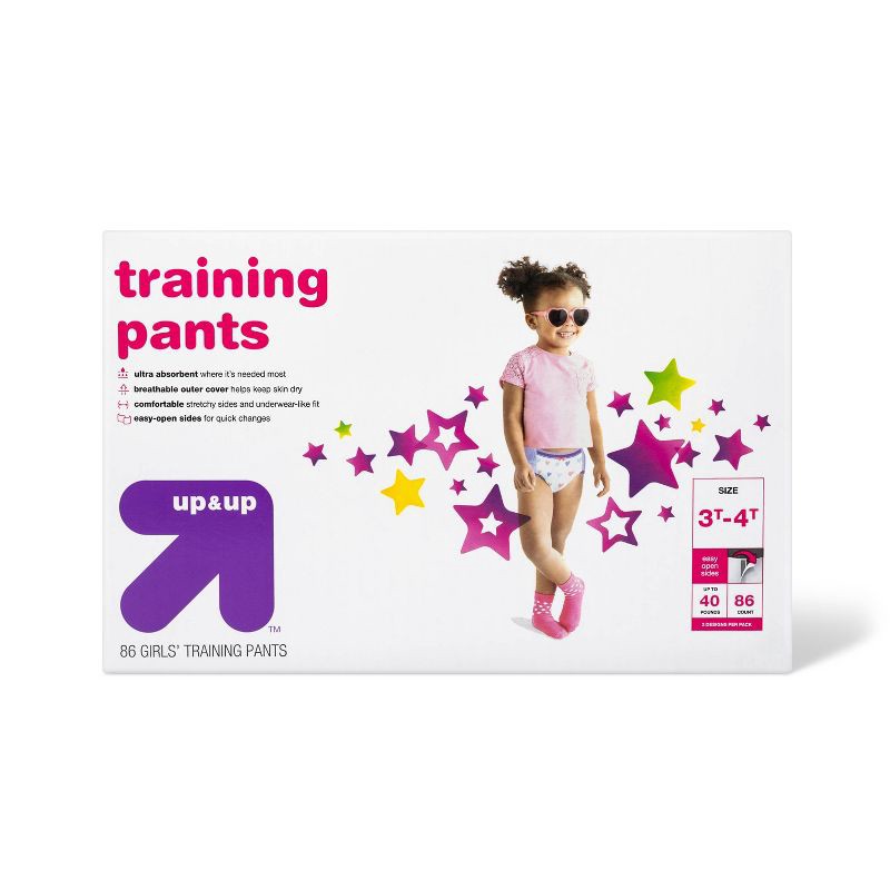 slide 1 of 3, Girls' Training Pants - 3T-4T - 86ct - up&up™, 86 ct