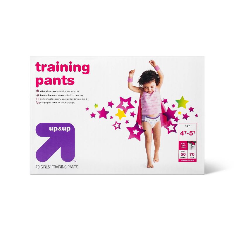 slide 1 of 3, Girls' Training Pants - 4T-5T - 70ct - up&up™, 70 ct