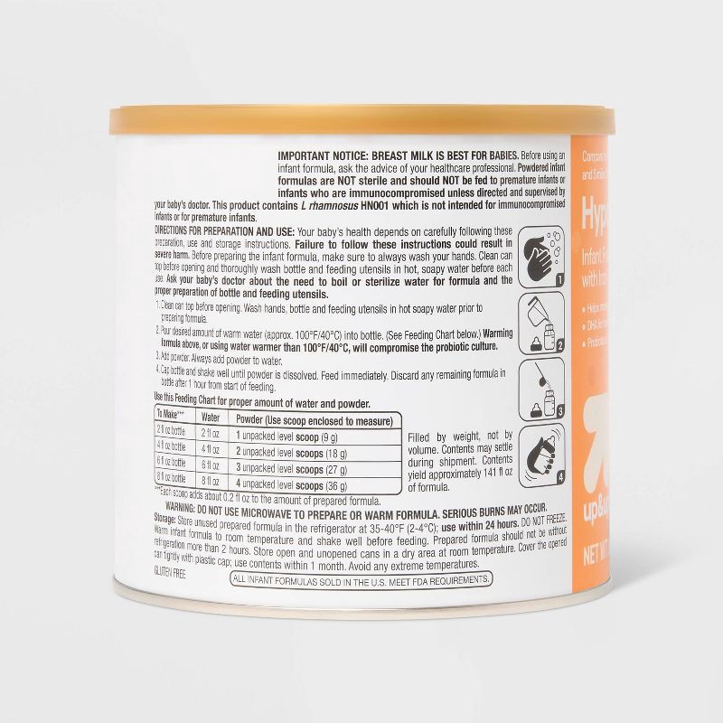 slide 5 of 6, Non-GMO Hypoallergenic Powder Infant Formula - 19.8oz - up&up™, 19.8 oz