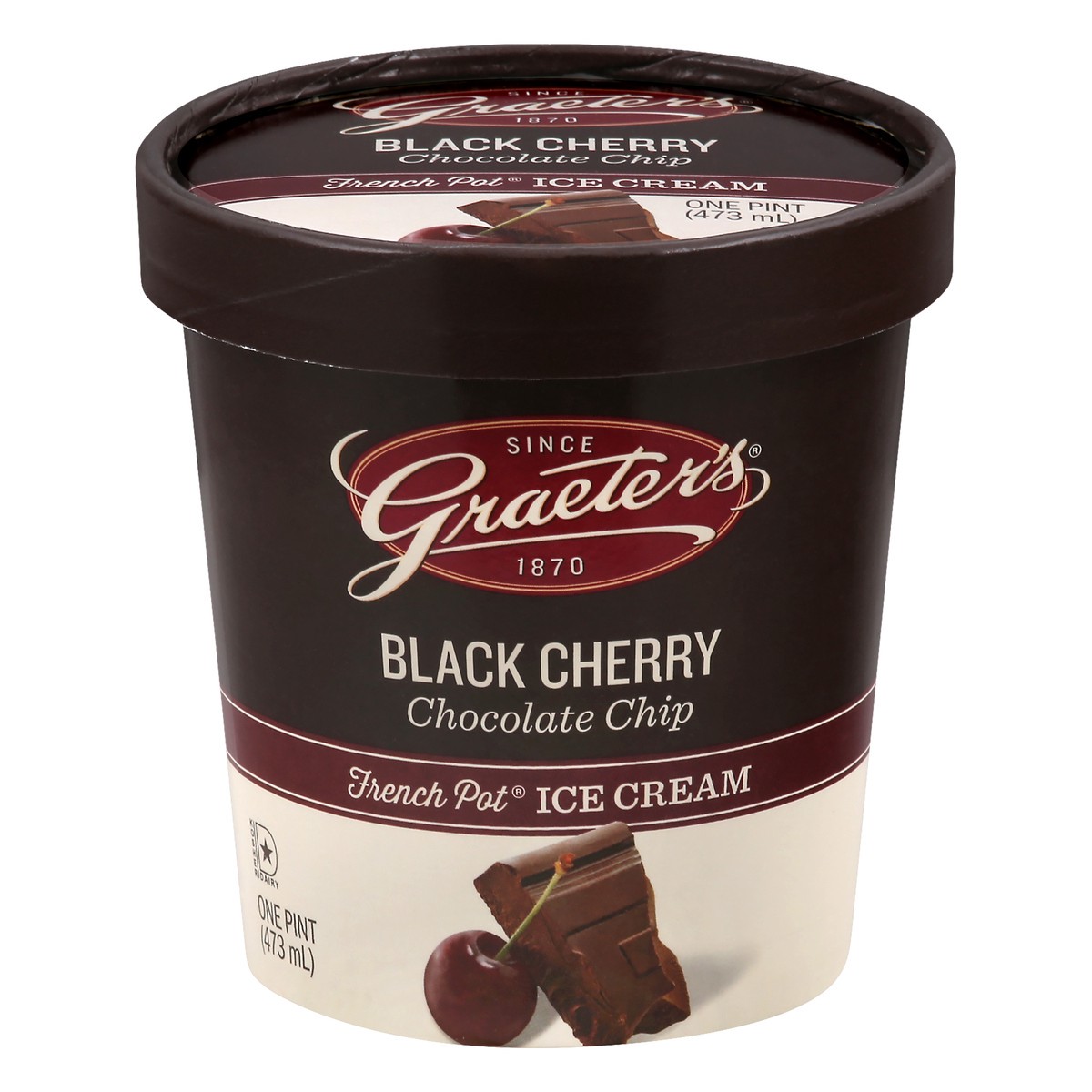 slide 1 of 9, Graeter's Black Cherry Chocolate Chip Ice Cream, 19.2 oz