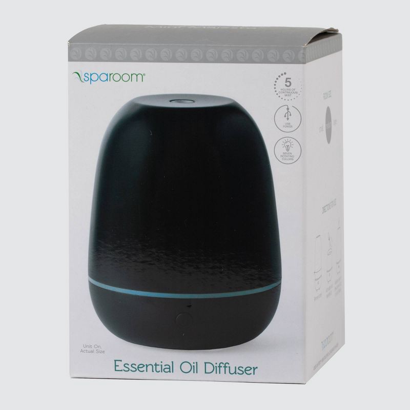 slide 4 of 4, 100ml Black Mini Majesto Essential Oil Diffuser - SpaRoom: Ultrasonic,5hr Run Time, 100 ml