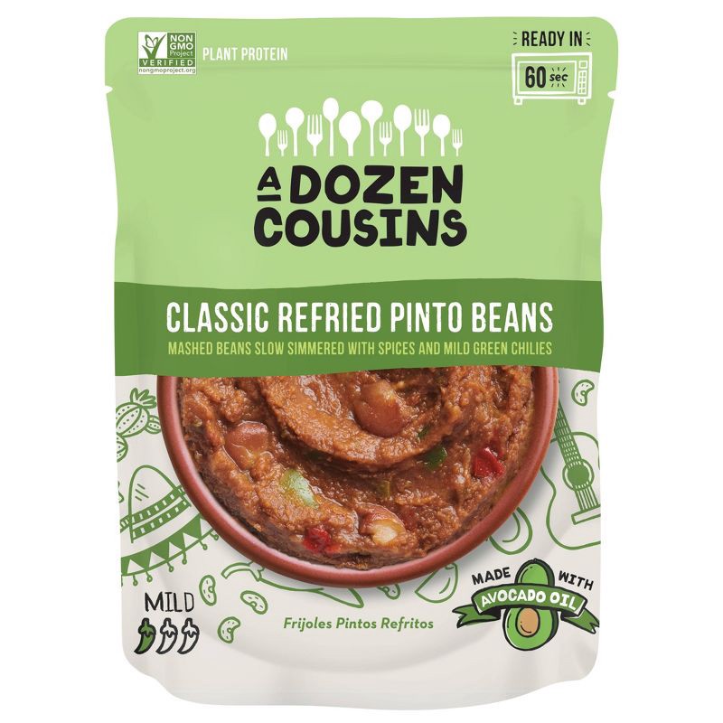 slide 1 of 3, A Dozen Cousins Classic Refried Pinto Beans - 10oz, 10 oz