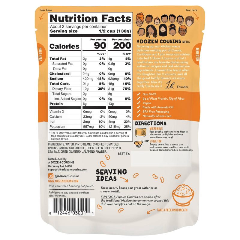 slide 2 of 3, A Dozen Cousins Mexican Cowboy Beans - 10oz, 10 oz