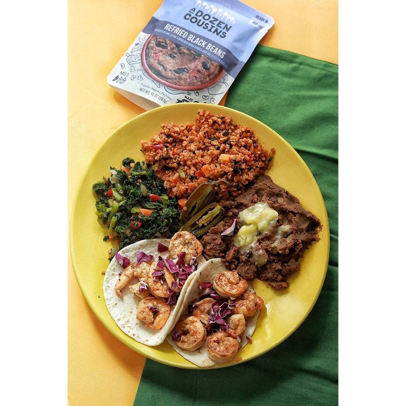 slide 4 of 4, A Dozen Cousins Refried Black Beans - 10oz, 10 oz