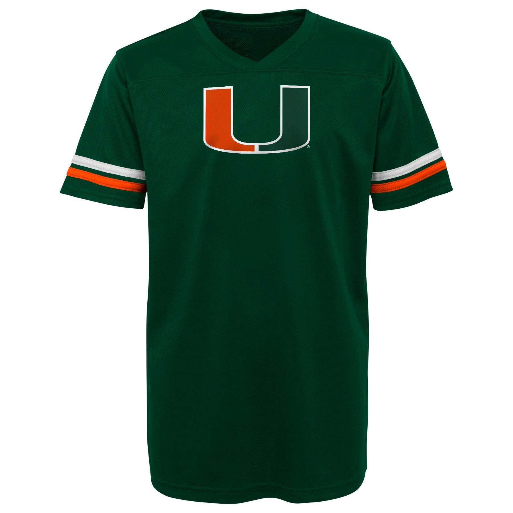 slide 1 of 1, NCAA Miami Hurricanes Boys&#39; Short Sleeve Jersey - XL, 1 ct