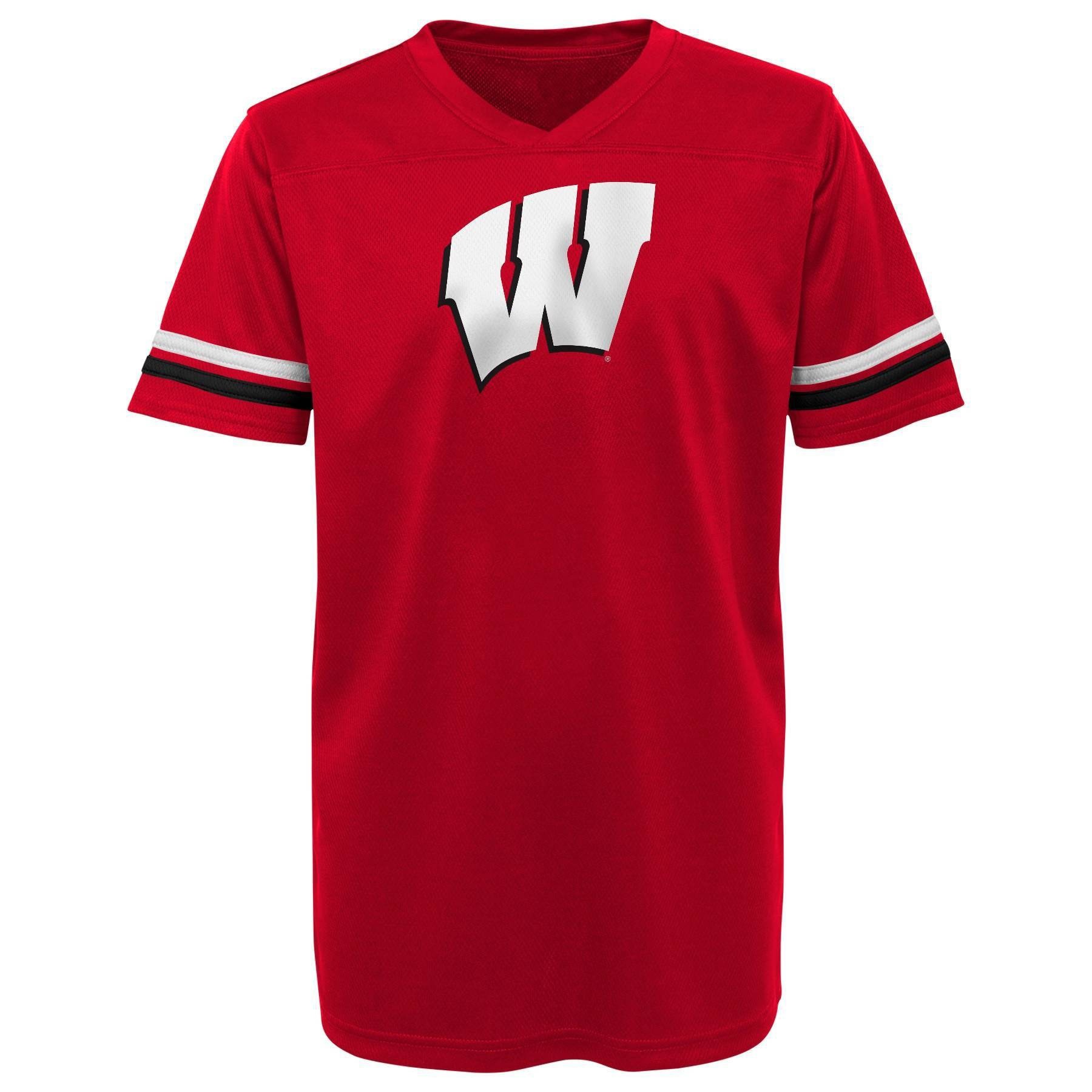 slide 1 of 1, NCAA Wisconsin Badgers Boys' Short Sleeve Jersey - XL, 1 ct