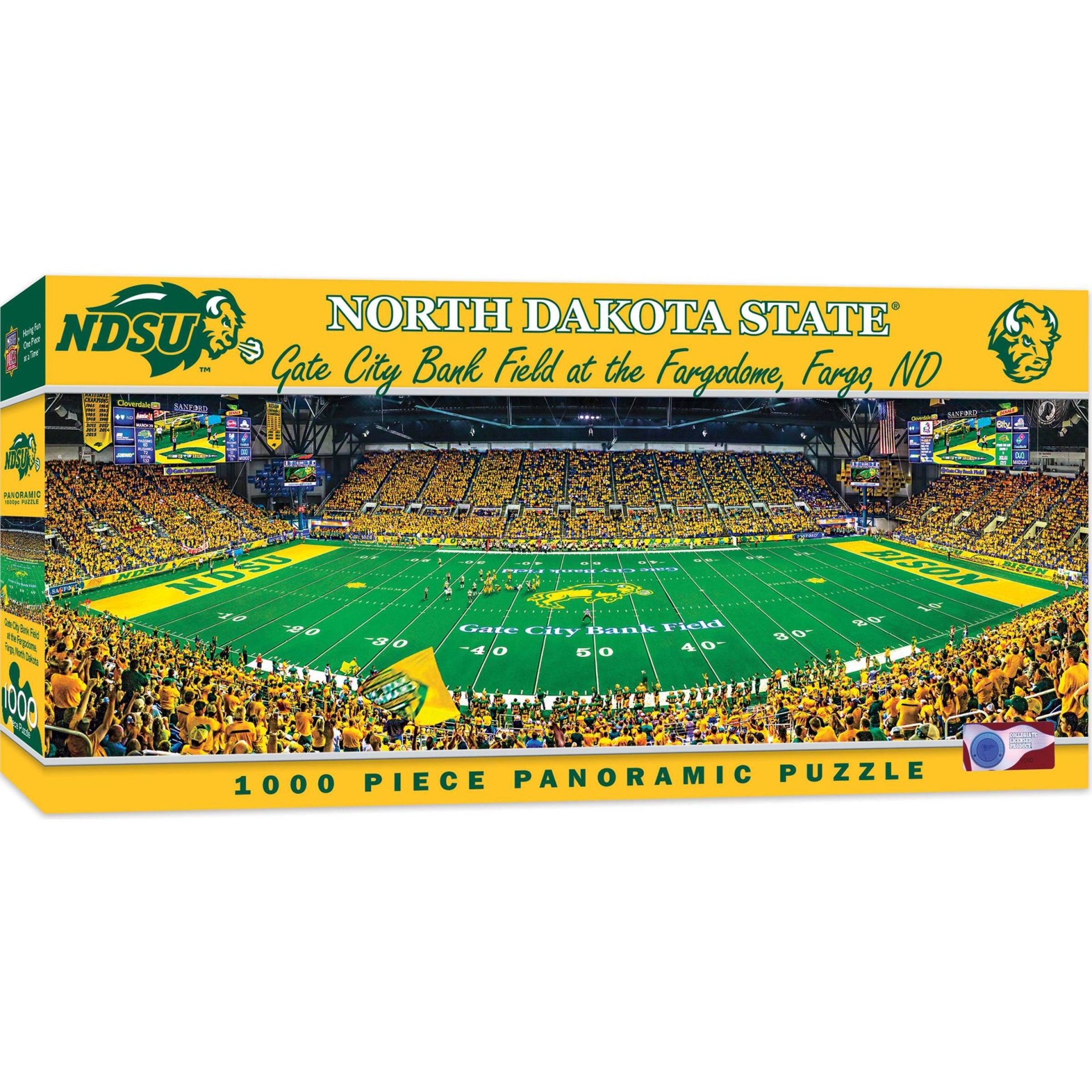 slide 1 of 3, NCAA North Dakota State Bison 1000pc Pano Puzzle, 1000 ct