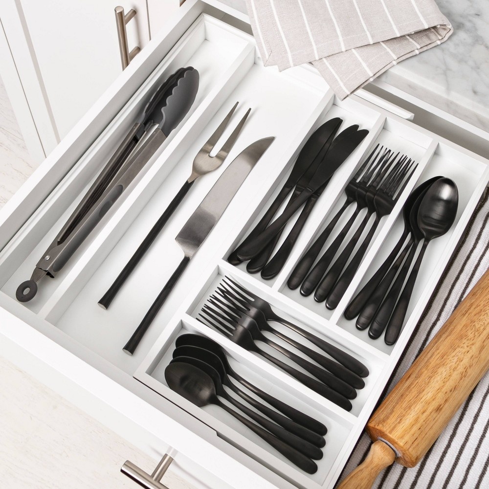 slide 3 of 3, 7 Compartment Expandable Drawer White - Threshold, 1 ct