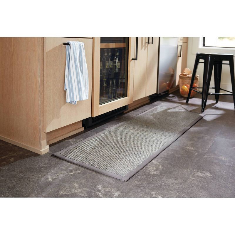 slide 5 of 5, 60" x 20" Textured Pet Kitchen Runner Rug Gray - Threshold™: Geometric Indoor Entryway Mat, Skid-Resistant, Flat Pile, 1 ct
