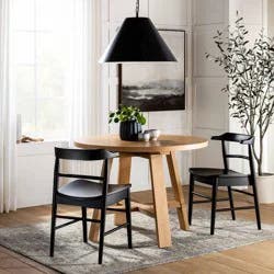 Threshold designed w/Studio McGee 2pk Kaysville Curved Back Wood Dining Chair Black - Threshold™ designed with Studio McGee: Rubberwood Frame, Non-Upholstered, 250lb Capacity