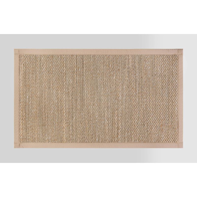 slide 1 of 5, 34" x 20" Textured Pet Kitchen Rug Brown - Threshold™: Geometric Skid-Resistant Indoor Accent Mat, Machine Washable, 1 ct
