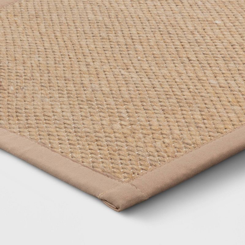 slide 3 of 4, 60" x 20" Textured Pet Kitchen Runner Rug Brown - Threshold™: Geometric Indoor Skid-Resistant Entryway Mat, 1 ct