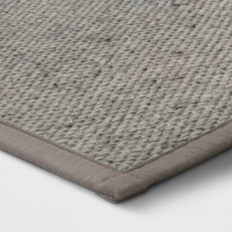 slide 3 of 4, 34" x 20" Textured Pet Kitchen Rug Gray - Threshold™: Geometric Skid-Resistant Indoor Accent Mat, Machine Washable, 1 ct