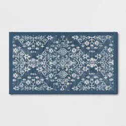 34" x 20" Vintage Print Comfort Kitchen Rug Blue - Threshold™
