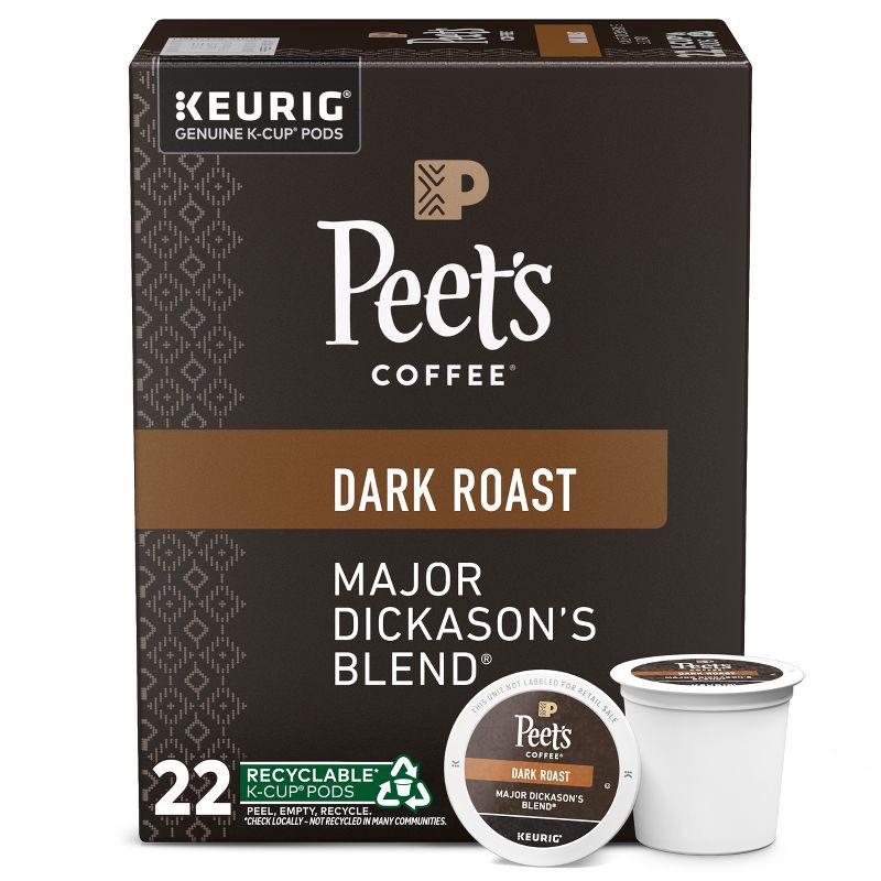 slide 1 of 7, Peet's Coffee Peet's Major Dickason Dark Roast Coffee - Keurig K-Cup Pods - 22ct, 22 ct