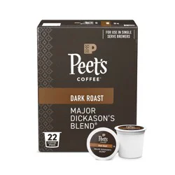 Peet's Coffee Major Dickason Dark Roast Single Serve Coffee Pods - 22ct