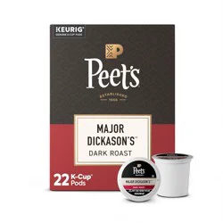 Peet's Coffee Major Dickason Dark Roast Single Serve Coffee Pods - 22ct