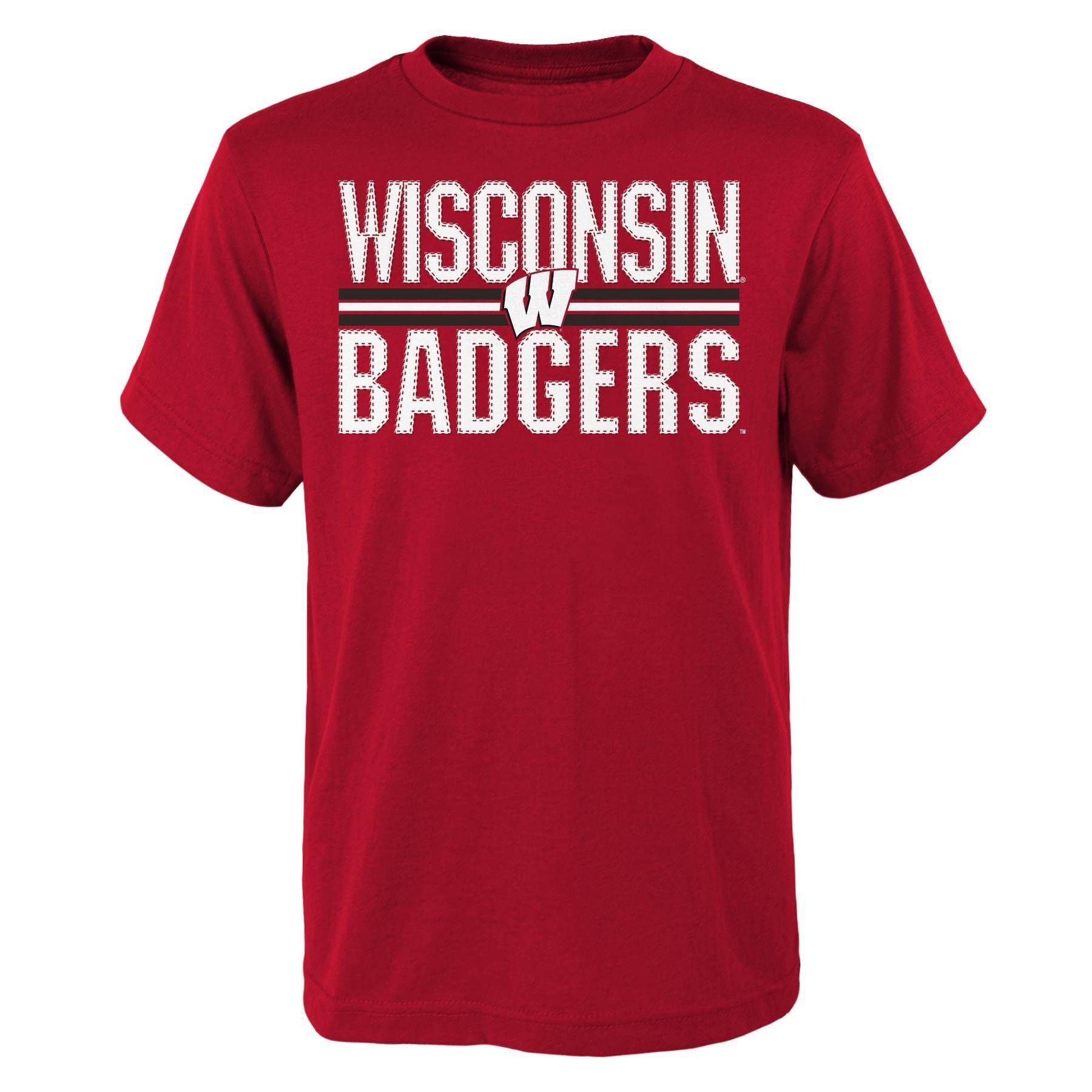 slide 1 of 1, NCAA Wisconsin Badgers Boys' Short Sleeve Crew Neck T-Shirt - XL, 1 ct