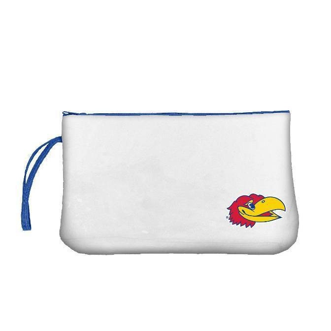 slide 1 of 2, NCAA Kansas Jayhawks Clear Zip Closure Wristlet, 1 ct