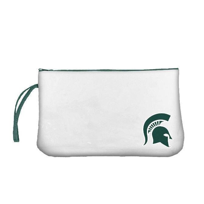 slide 1 of 2, NCAA Michigan State Spartans Clear Zip Closure Wristlet, 1 ct