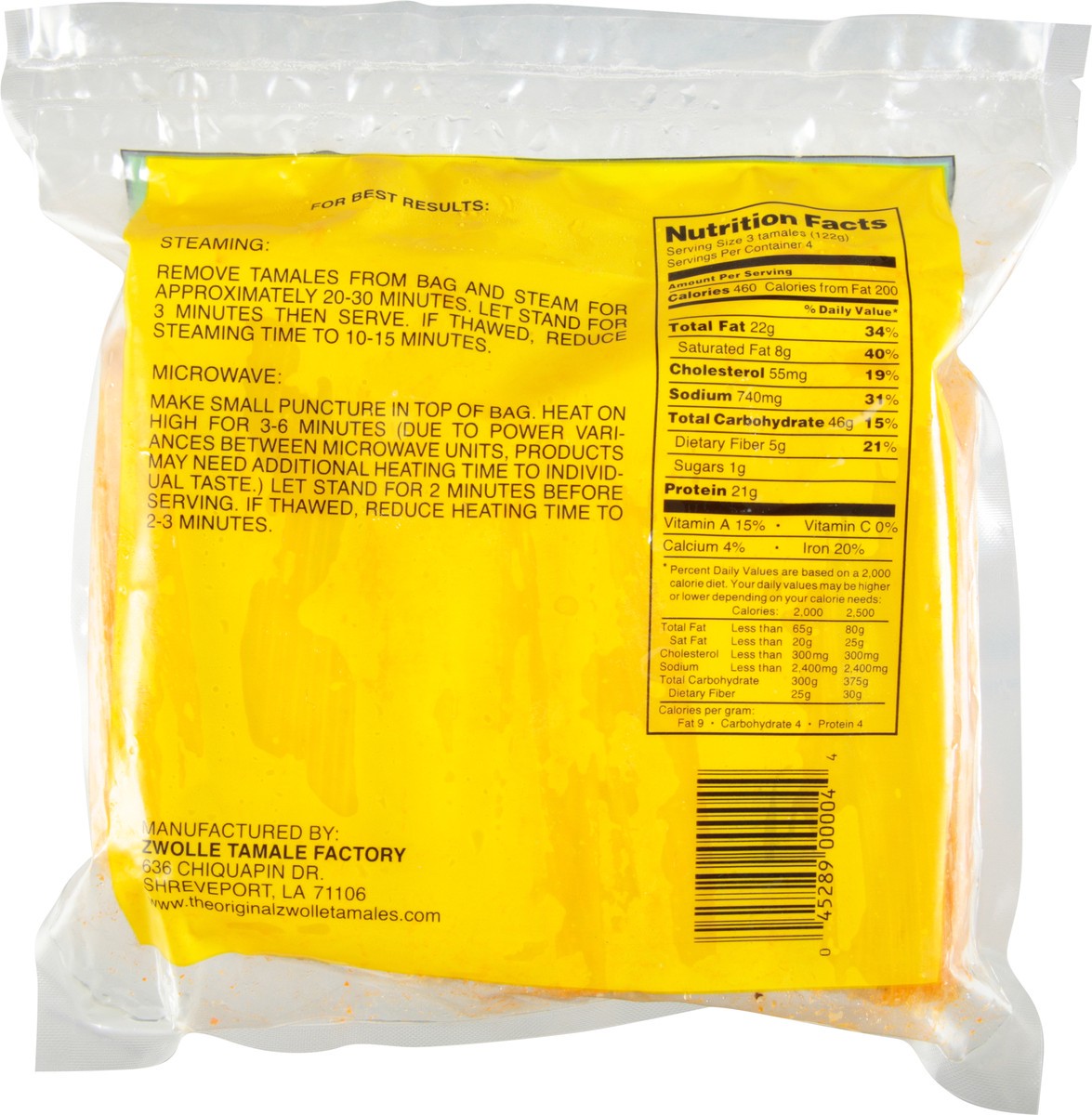 slide 8 of 11, Zwolle Tamales Mild The Original Pork Tamales 16 oz, 16 oz