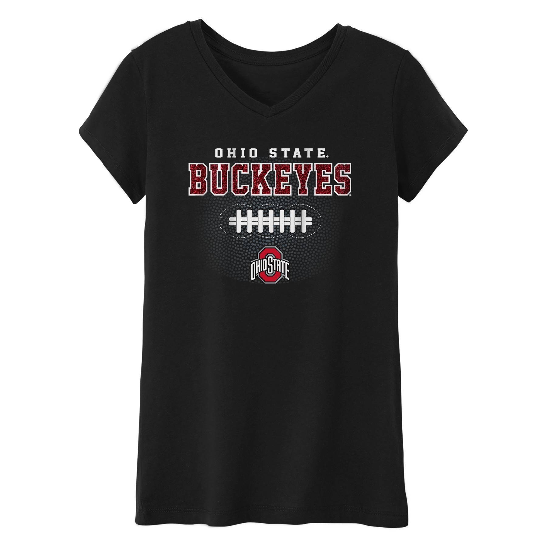 slide 1 of 1, NCAA Ohio State Buckeyes Girls' Short Sleeve V-Neck T-Shirt - XL, 1 ct