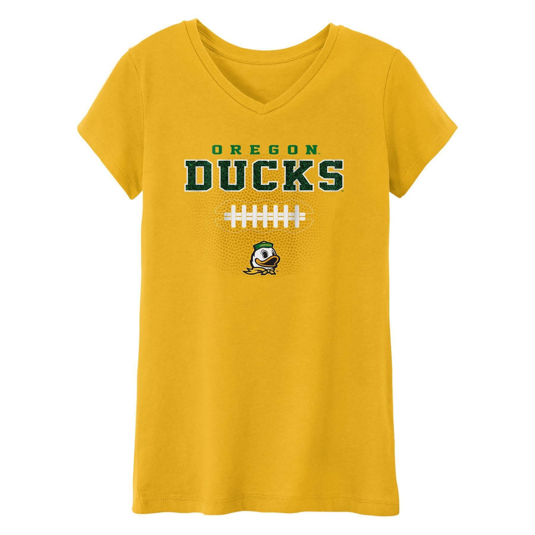 slide 1 of 1, NCAA Oregon Ducks Girls' Short Sleeve V-Neck T-Shirt - XL, 1 ct