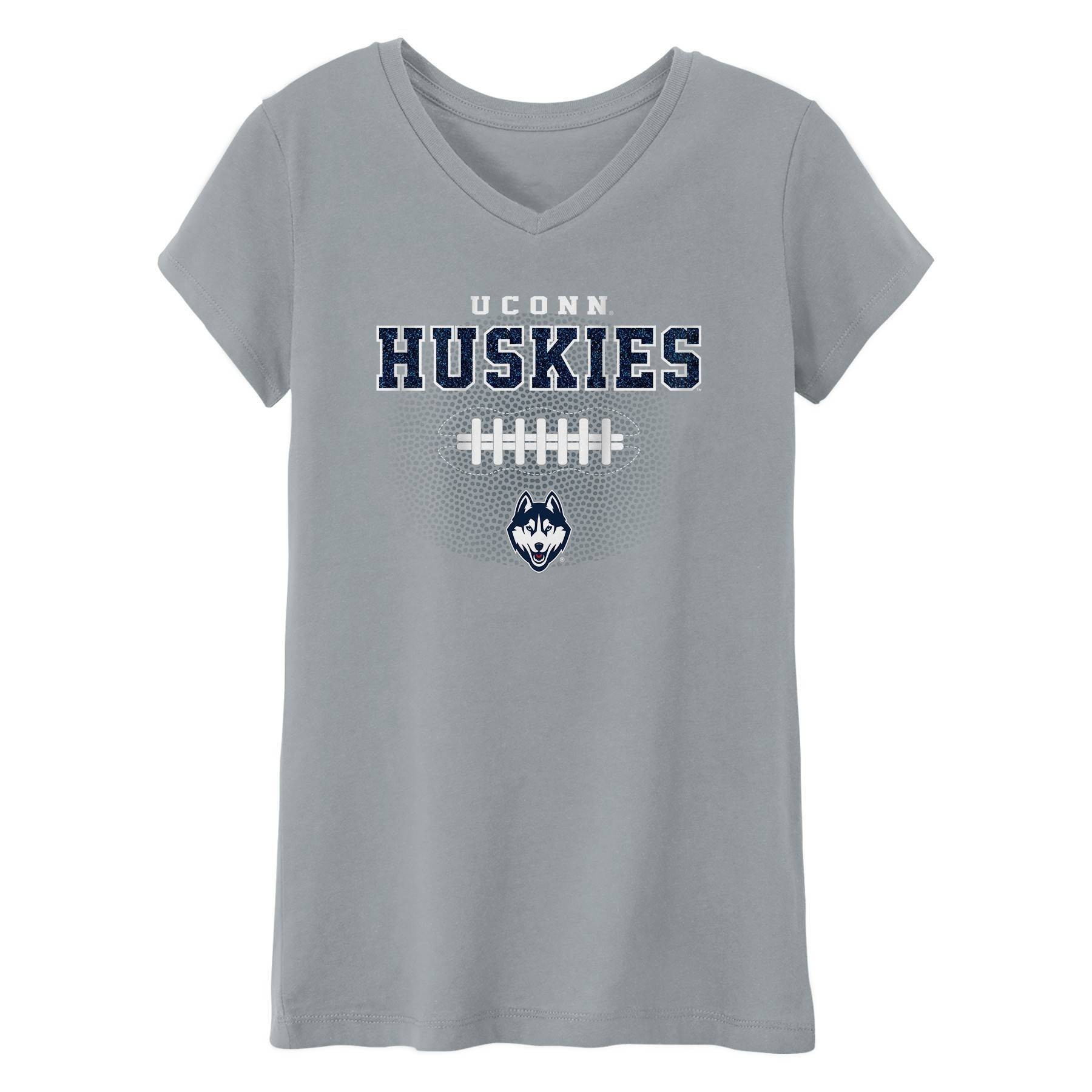 slide 1 of 1, NCAA UConn Huskies Girls' Short Sleeve V-Neck T-Shirt - XL, 1 ct