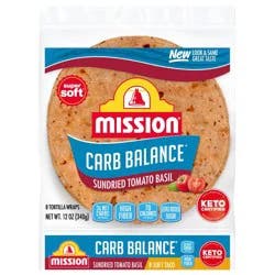 Mission Carb Balance Sundried Tomato Basil Tortilla Wraps - 12oz/8ct