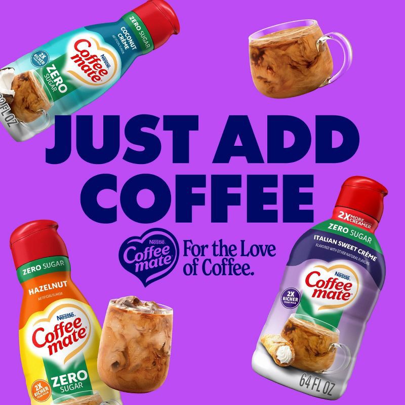 slide 8 of 9, Coffee mate Zero Sugar Italian Sweet Cream Coffee Creamer - 64 fl oz, 64 fl oz