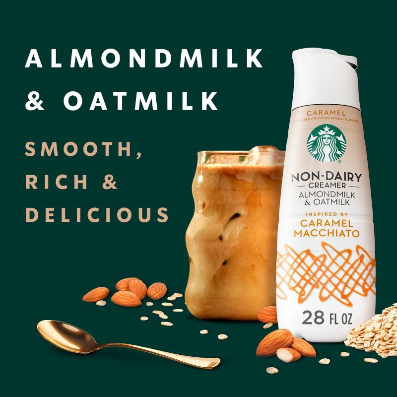 slide 4 of 9, Starbucks Creamer Starbucks Almond Milk and Oat Milk Caramel Macchiato Coffee Creamer - 28 fl oz, 28 fl oz