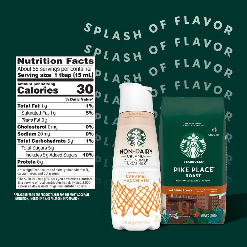 slide 7 of 9, Starbucks Creamer Starbucks Almond Milk and Oat Milk Caramel Macchiato Coffee Creamer - 28 fl oz, 28 fl oz