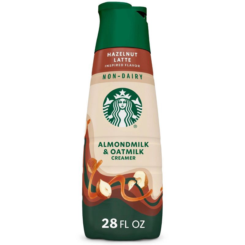 slide 1 of 8, Starbucks Creamer Almond and Oat Milk Hazelnut Latte Coffee Creamer - 28 fl oz, 28 fl oz