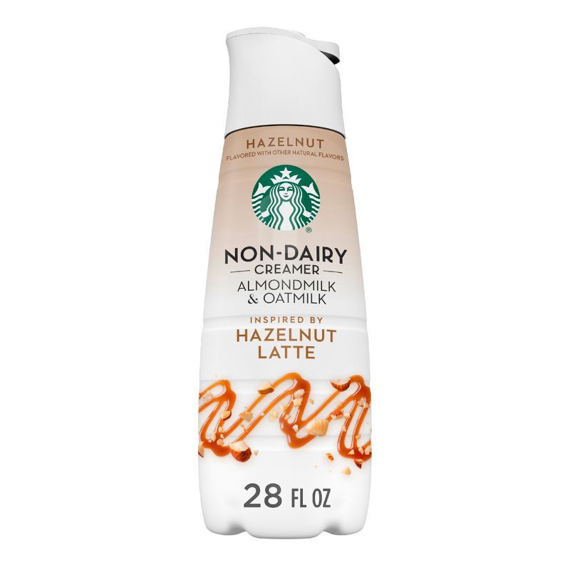 slide 1 of 9, Starbucks Creamer Starbucks Almond Milk and Oat Milk Hazelnut Latte Coffee Creamer - 28 fl oz, 28 fl oz