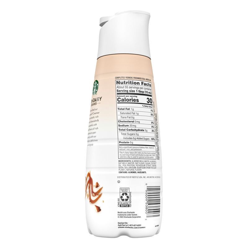 slide 9 of 9, Starbucks Creamer Starbucks Almond Milk and Oat Milk Hazelnut Latte Coffee Creamer - 28 fl oz, 28 fl oz