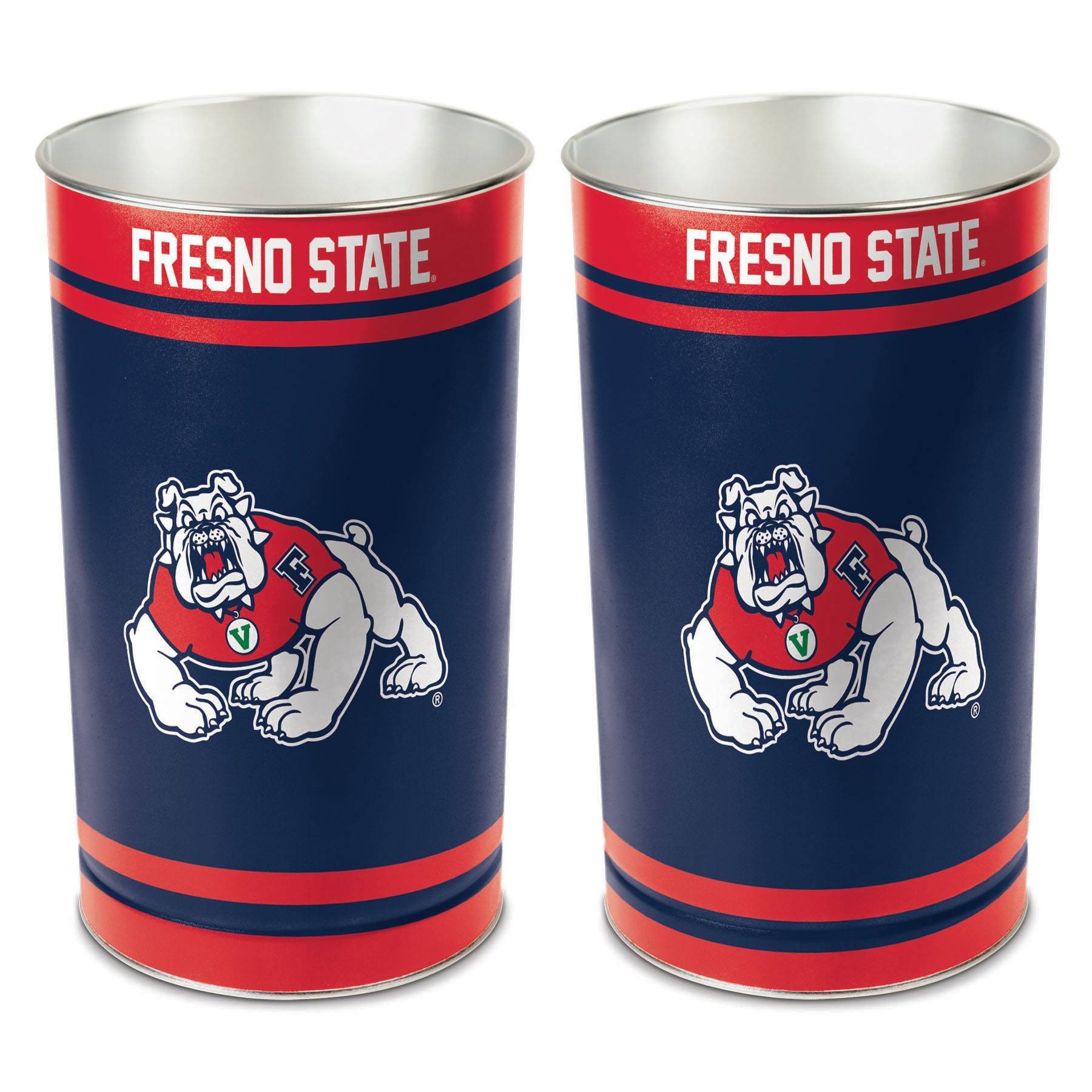 slide 1 of 1, NCAA Fresno State Bulldogs Tin Trash Can, 1 ct