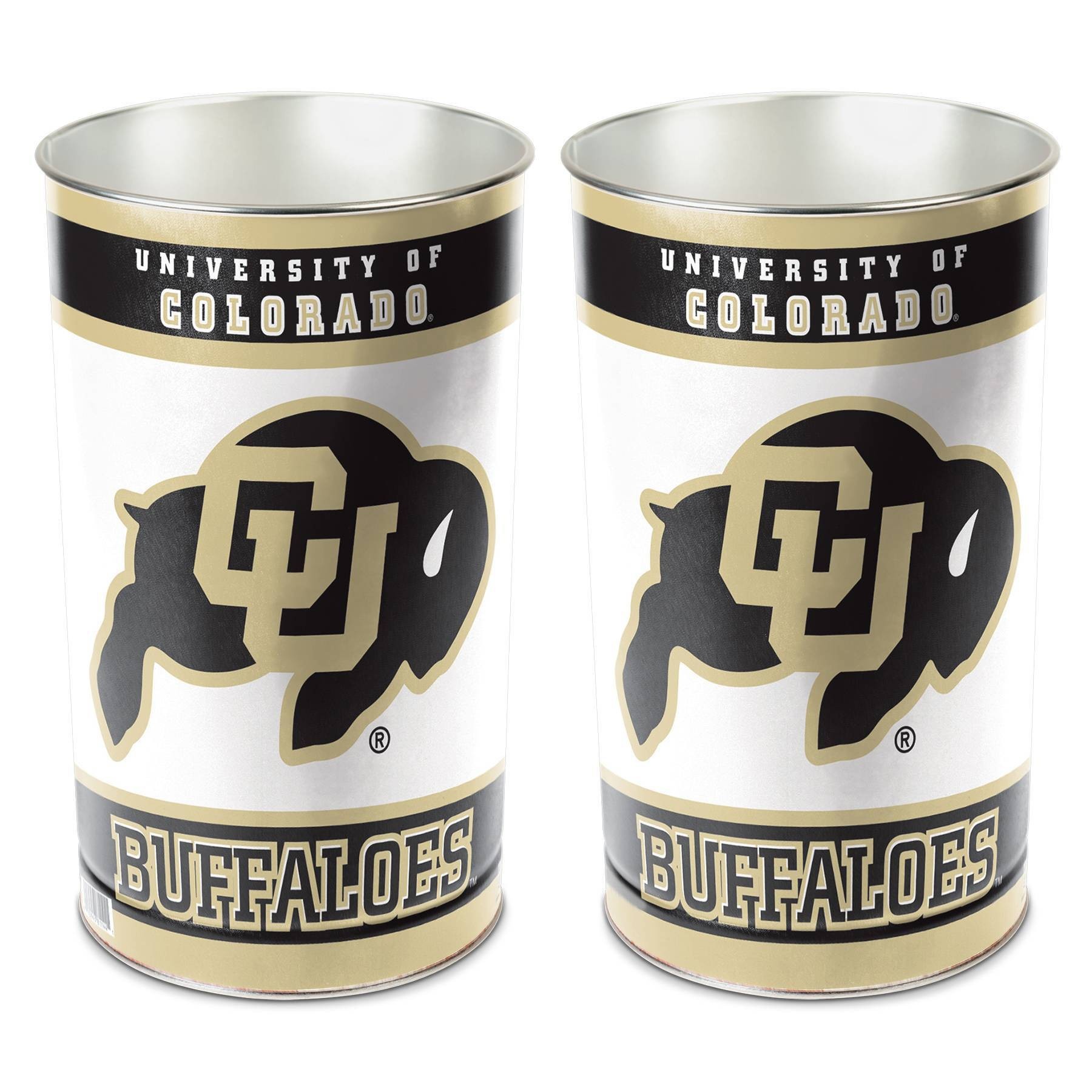 slide 1 of 1, NCAA Colorado Buffaloes Tin Trash Can, 1 ct