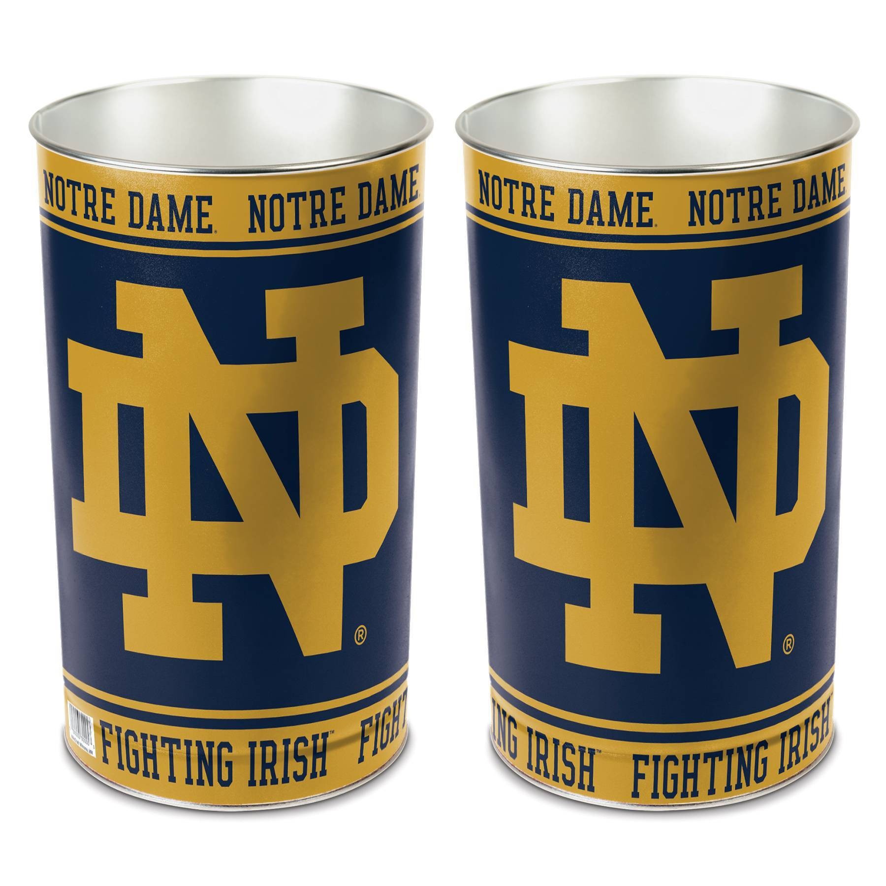 slide 1 of 1, NCAA Notre Dame Fighting Irish Tin Trash Can, 1 ct