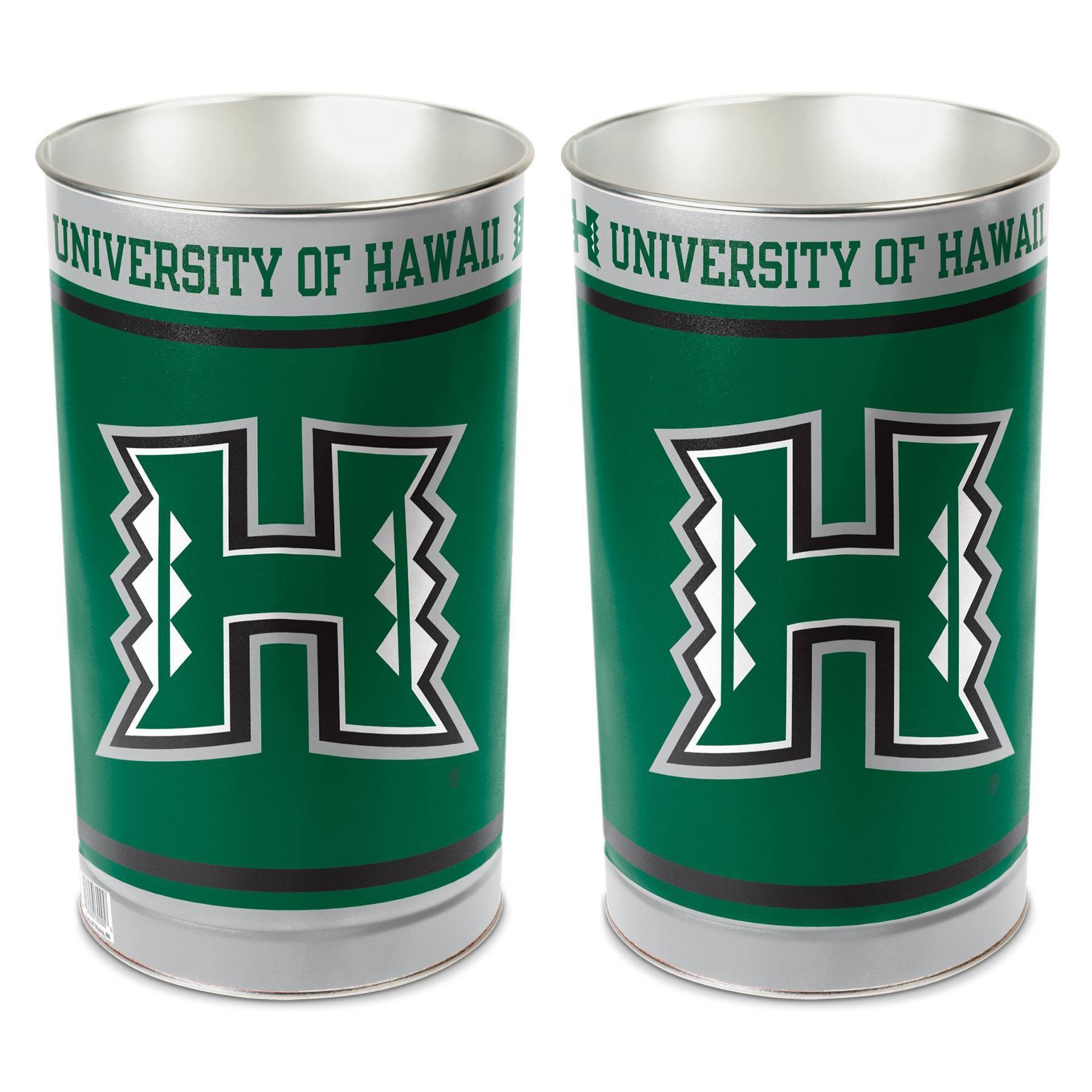 slide 1 of 1, NCAA Hawaii Rainbow Warriors Tin Trash Can, 1 ct