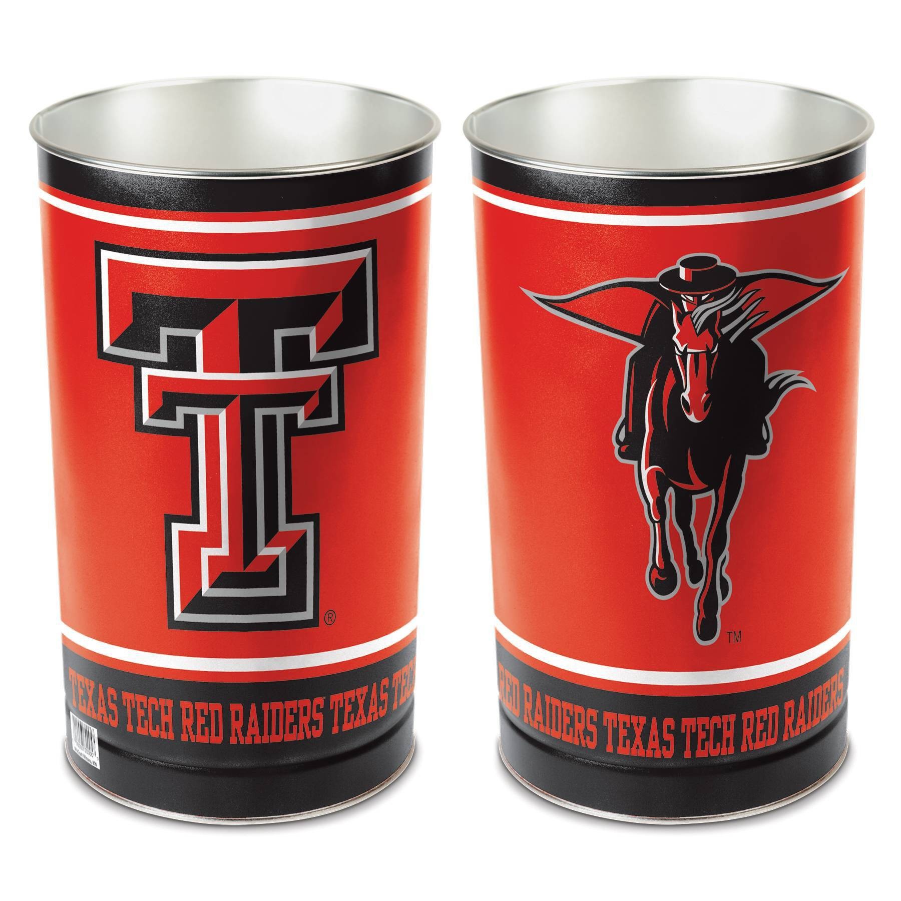 slide 1 of 1, NCAA Texas Tech Red Raiders Tin Trash Can, 1 ct