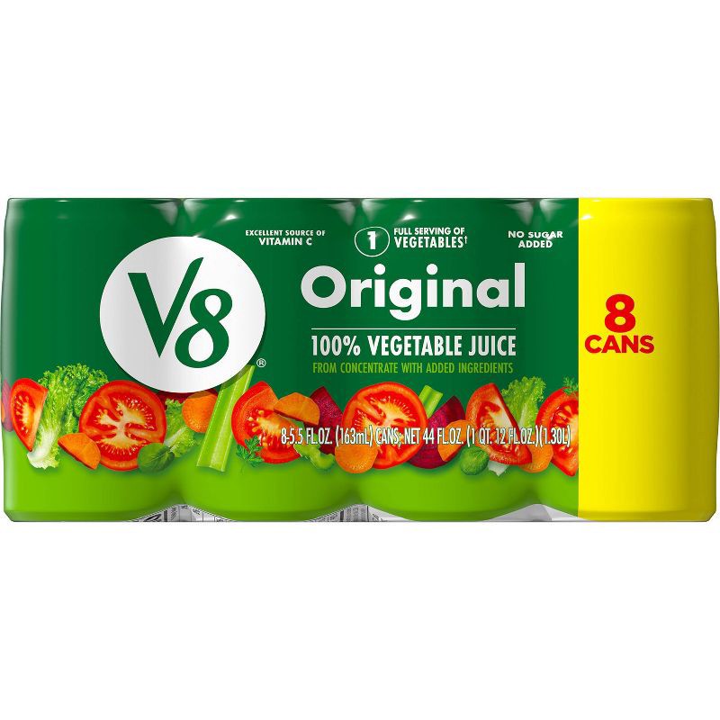 slide 9 of 10, V8 Juice V8 Original 100% Vegetable Juice - 8pk/5.5 fl oz Cans, 8 ct; 5.5 fl oz