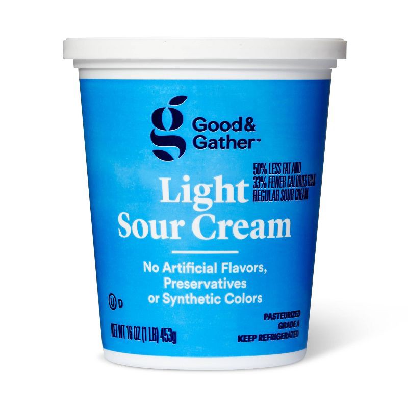 slide 1 of 3, Light Sour Cream - 16oz - Good & Gather™, 16 oz